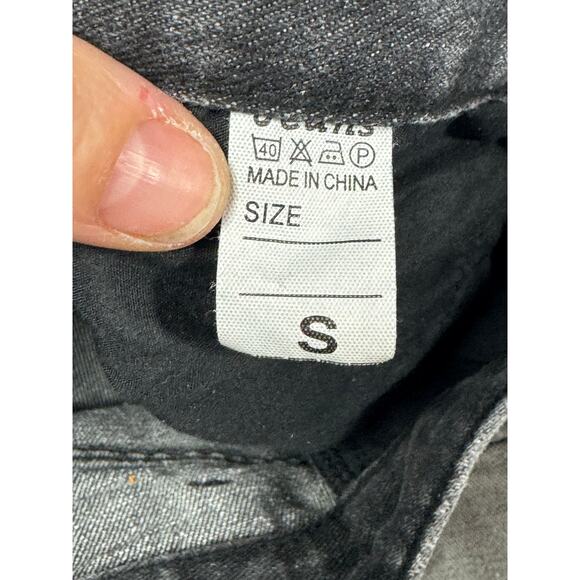 Tina Mini Women's High Rise Wide Leg Baggy Gray Denim Jeans - Size S (23x28) - Picture 5 of 5